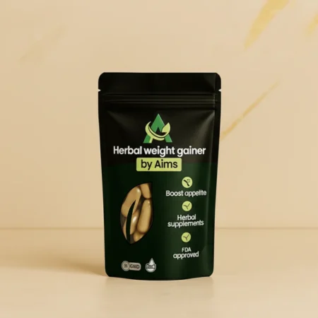 AIMS Herbal Weight Gainer | 100% Natural Herbal Supplement for Healthy Weight Gain (60 Capsules)