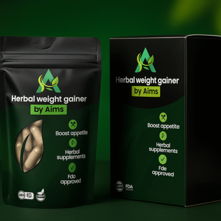 AIMS Herbal Weight Gainer (2 Pack) | 100% Natural Herbal Supplement for Healthy Weight Gain (120 Capsules)